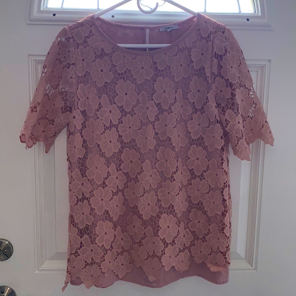 Mauvey-Pink Lace Blouse
